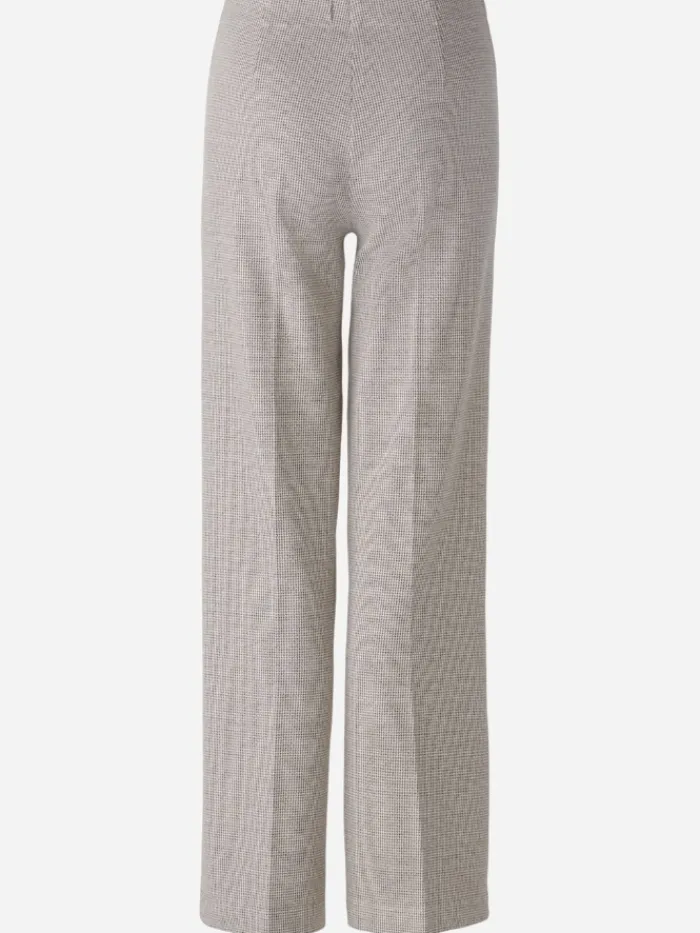 oui_womens_cotton_jersey__2.webp Oui Trousers | Gifts Under £250^Women's Cotton Jersey Houndstooth Trousers 88767 Col 0871