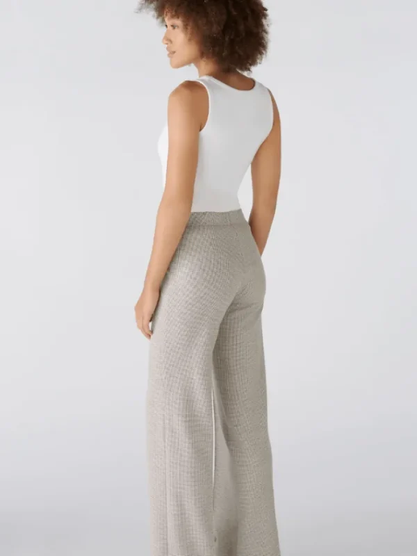 Oui Trousers | Gifts Under £250^Women's Cotton Jersey Houndstooth Trousers 88767 Col 0871