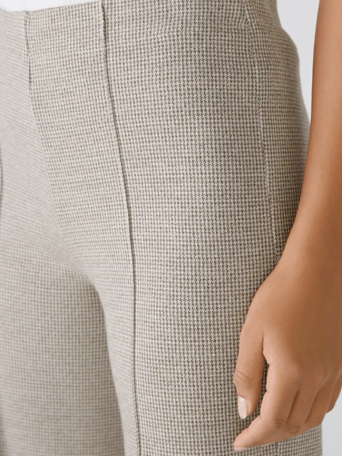 oui_womens_cotton_jersey__6.webp Oui Trousers | Gifts Under £250^Women's Cotton Jersey Houndstooth Trousers 88767 Col 0871