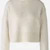 Oui Knitwear | Gifts Under £250^Women's Jumper With Rhinestone Buttons In Off White 89178 Col 1021