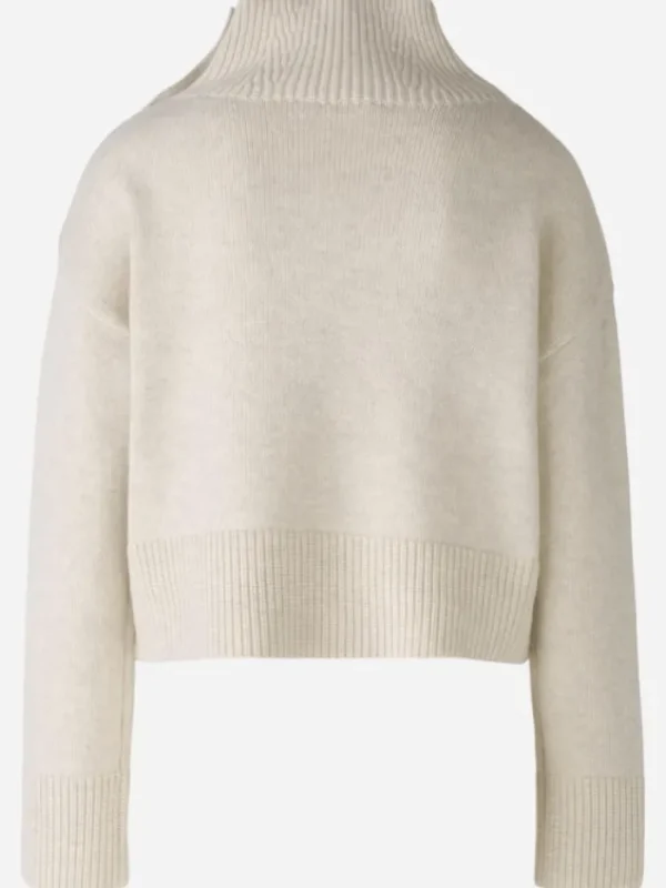 Oui Knitwear | Gifts Under £250^Women's Jumper With Rhinestone Buttons In Off White 89178 Col 1021