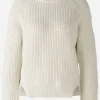 Oui Knitwear | Gifts Under £250^Women's Light Grey Chunky Knit Jumper 90781 Col 9001