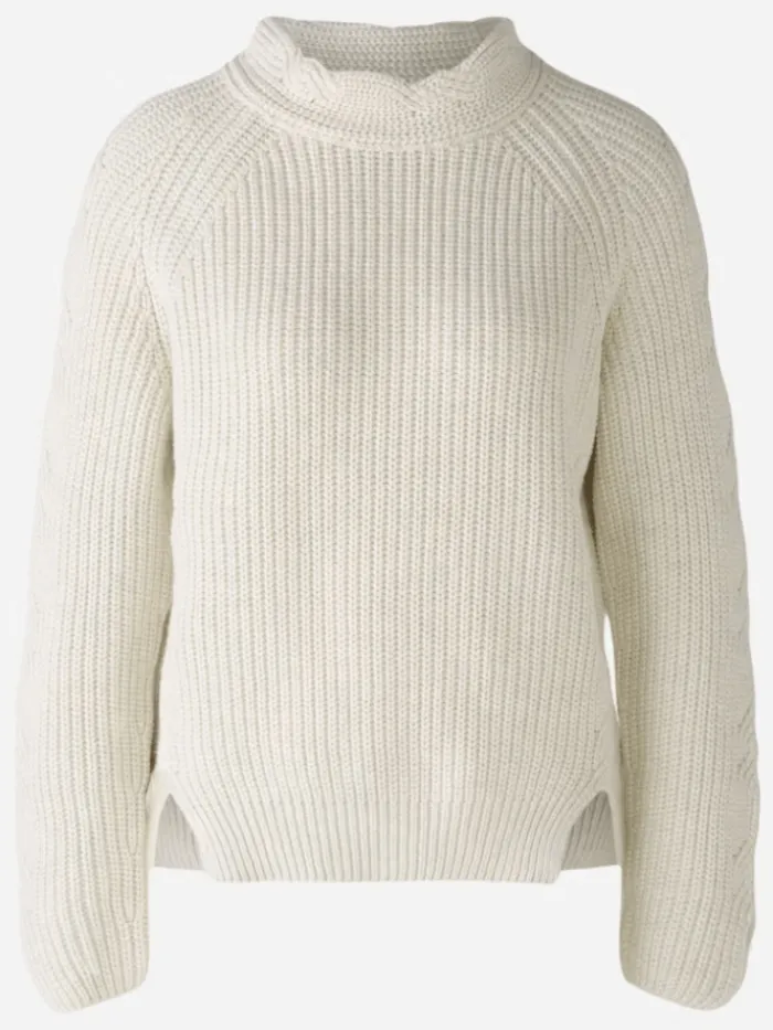 oui_womens_light_grey_chu_0.webp Oui Knitwear | Gifts Under £250^Women's Light Grey Chunky Knit Jumper 90781 Col 9001