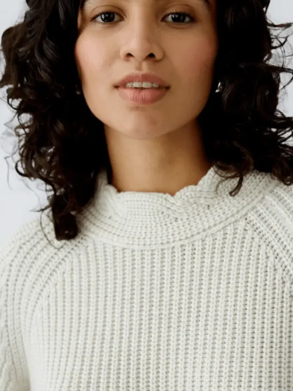 Oui Knitwear | Gifts Under £250^Women's Light Grey Chunky Knit Jumper 90781 Col 9001