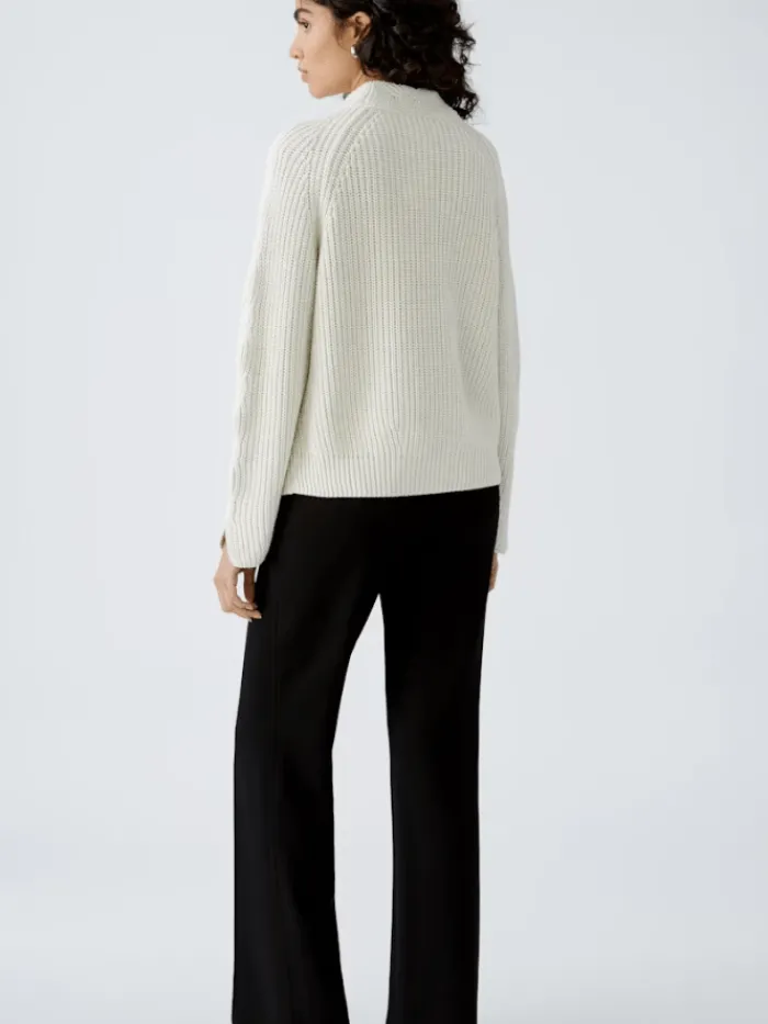 oui_womens_light_grey_chu_4.webp Oui Knitwear | Gifts Under £250^Women's Light Grey Chunky Knit Jumper 90781 Col 9001