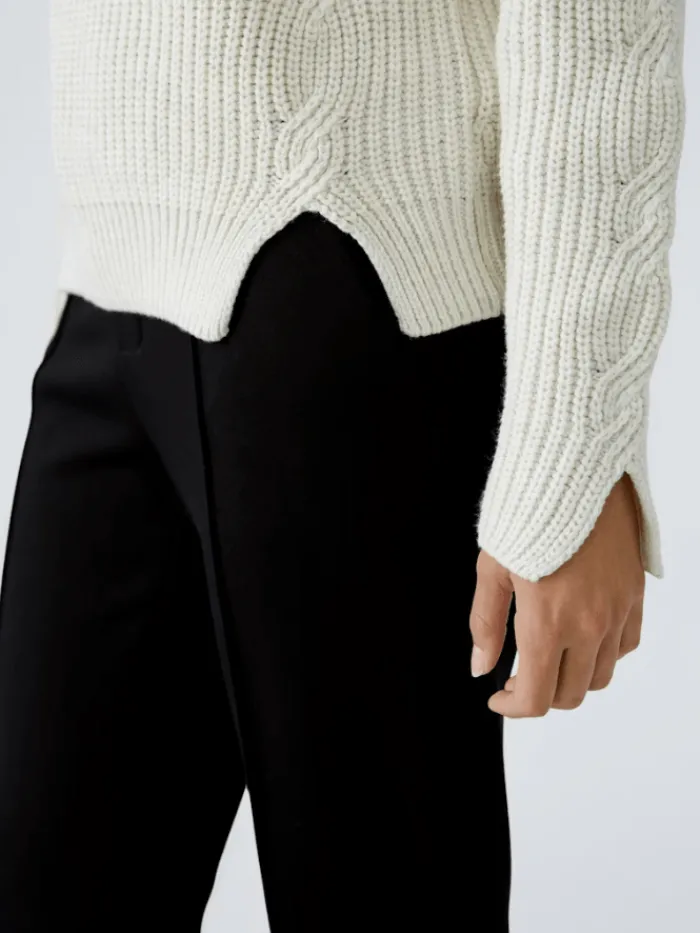 oui_womens_light_grey_chu_6.webp Oui Knitwear | Gifts Under £250^Women's Light Grey Chunky Knit Jumper 90781 Col 9001
