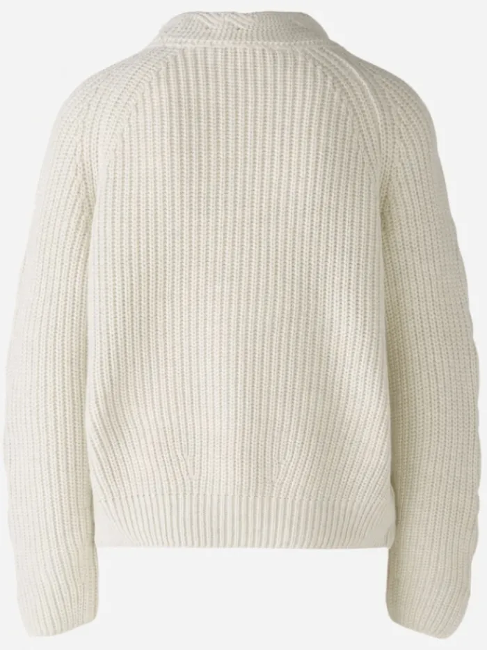 oui_womens_light_grey_chu_7.webp Oui Knitwear | Gifts Under £250^Women's Light Grey Chunky Knit Jumper 90781 Col 9001