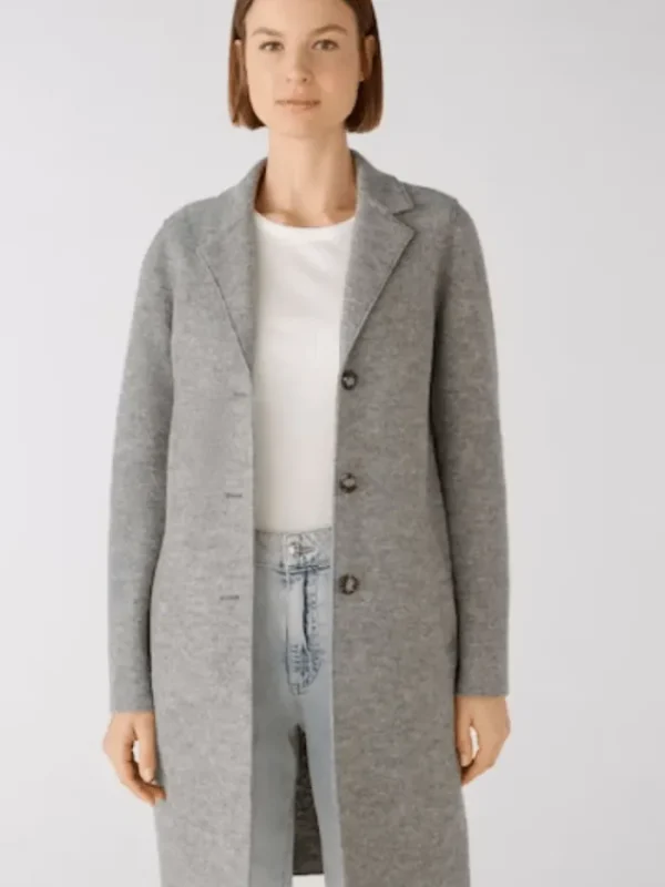Oui Coats And Jackets | Gifts Under £250^Women's Mayson Coat Boiled Wool - Pure New Wool in Grey 79918 9507