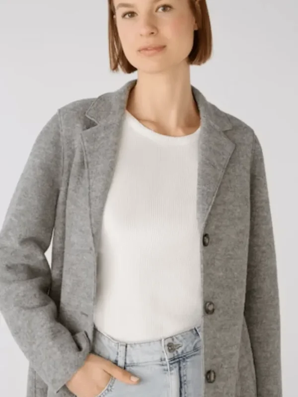 Oui Coats And Jackets | Gifts Under £250^Women's Mayson Coat Boiled Wool - Pure New Wool in Grey 79918 9507