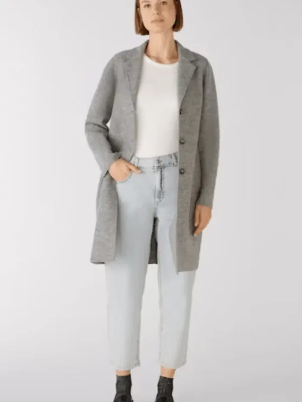 Oui Coats And Jackets | Gifts Under £250^Women's Mayson Coat Boiled Wool - Pure New Wool in Grey 79918 9507
