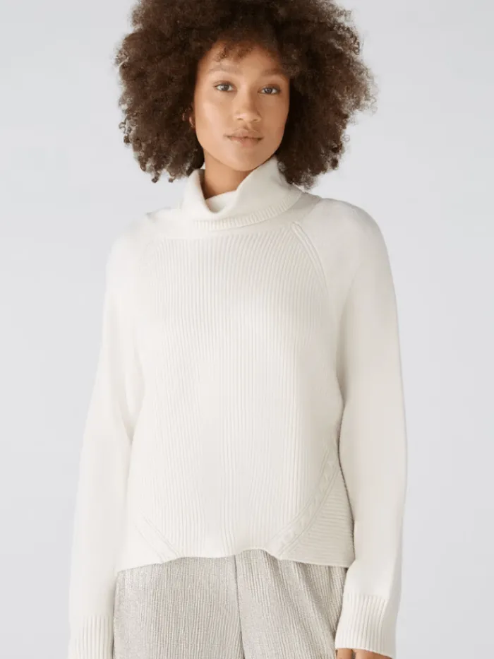 oui_womens_off_white_jump_1.webp Oui Knitwear | Gifts Under £250^Women's Off White Jumper In Viscose Blend 89173 Col 1021