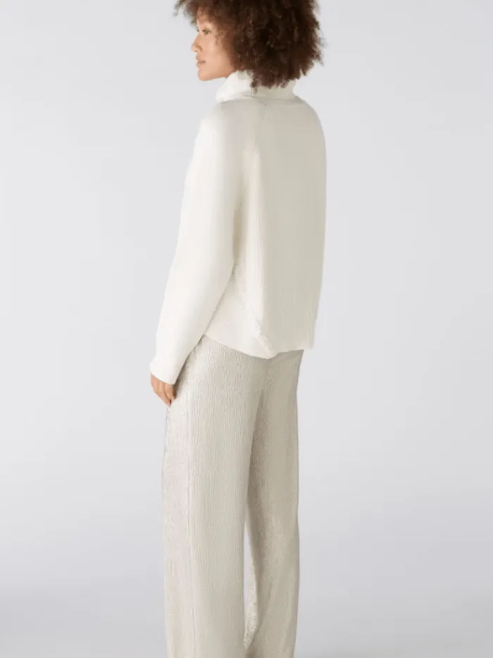 oui_womens_off_white_jump_3.webp Oui Knitwear | Gifts Under £250^Women's Off White Jumper In Viscose Blend 89173 Col 1021