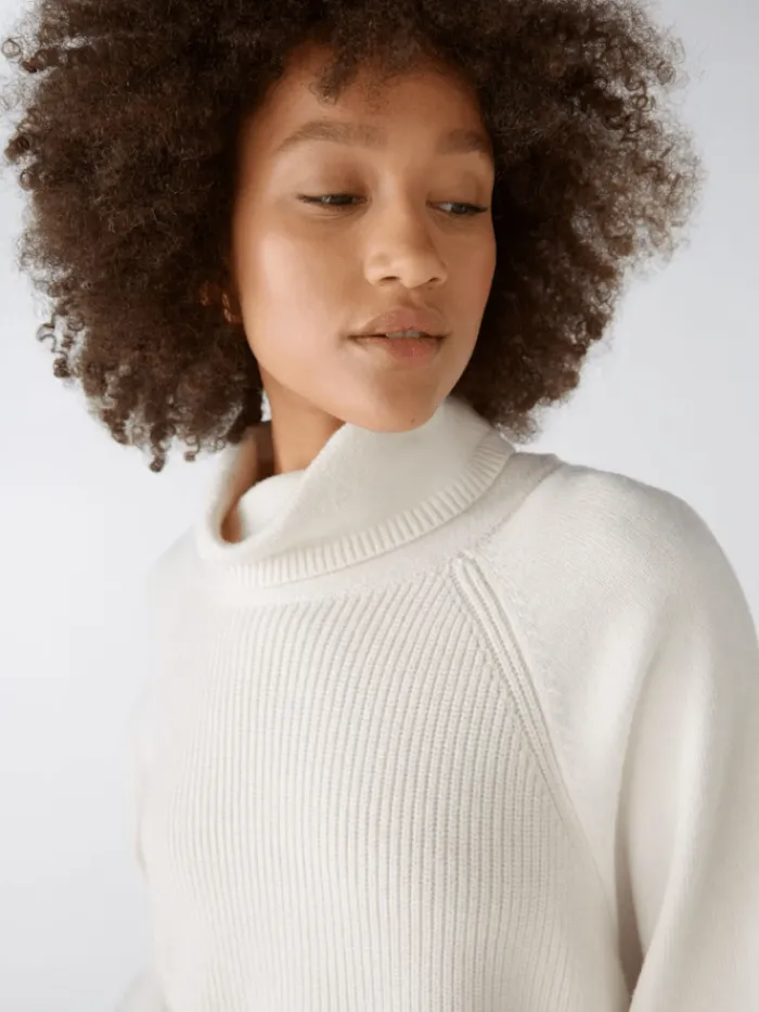 oui_womens_off_white_jump_4.webp Oui Knitwear | Gifts Under £250^Women's Off White Jumper In Viscose Blend 89173 Col 1021