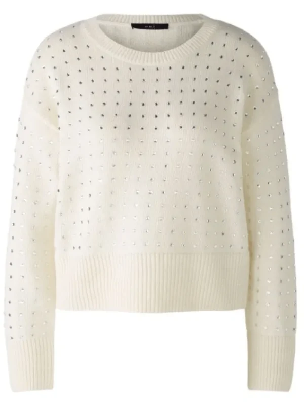 Oui Knitwear | Gifts Under £250^Women's Round Neck Jumper With Glittering Stones 91117 Col 1042