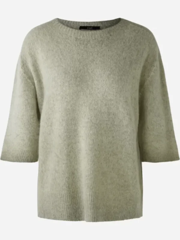 Oui Knitwear | Gifts Under £250^Women's Round Neck Jumper In Dusty Olive 91119 Col 6814