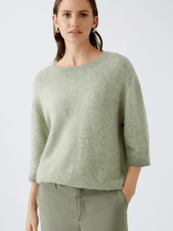 Oui Knitwear | Gifts Under £250^Women's Round Neck Jumper In Dusty Olive 91119 Col 6814