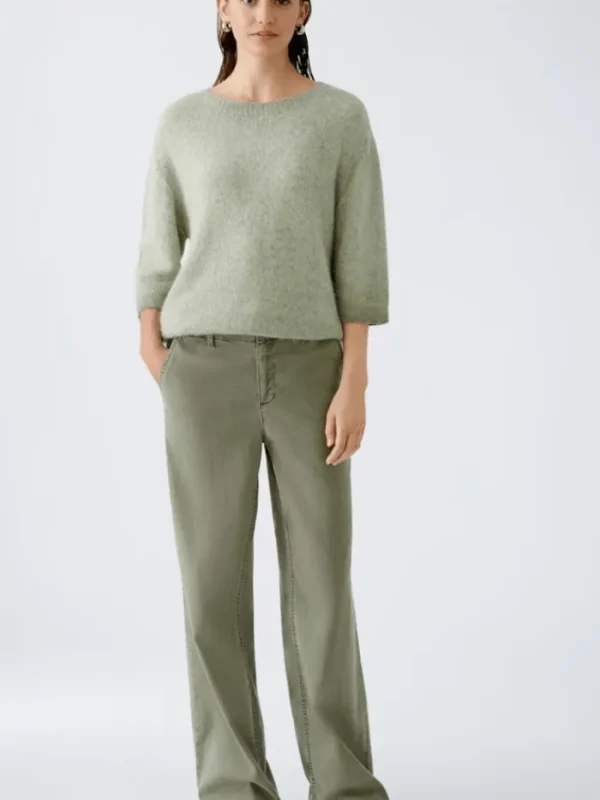 Oui Knitwear | Gifts Under £250^Women's Round Neck Jumper In Dusty Olive 91119 Col 6814