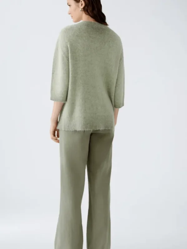 Oui Knitwear | Gifts Under £250^Women's Round Neck Jumper In Dusty Olive 91119 Col 6814