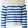 Oui Knitwear | Gift Sale^Women's Soft Striped Jumper In Off White And Blue 90160 Col 0115