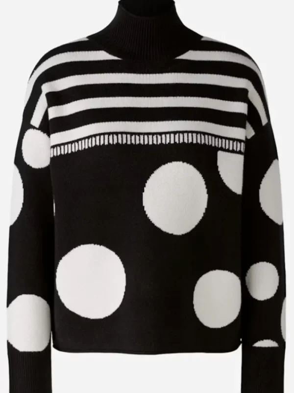 Oui Knitwear | Gifts Under £250^Women's Spots And Stripes Patterned Jumper 90168 Col 0991