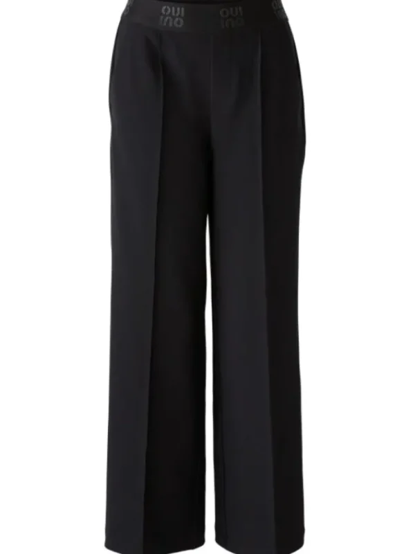 Oui Trousers | Gifts Under £250^Women's Wide Leg Black Trousers 90598 Col 9990