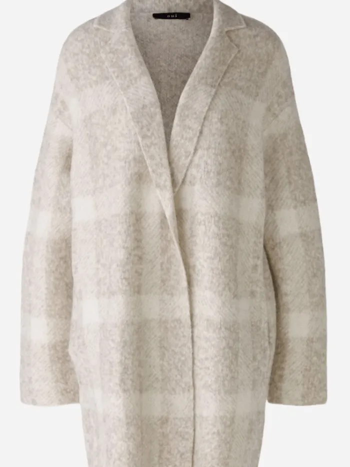 oui_womens_wool_blend_kni_0.webp Oui Coats And Jackets | Luxury Gifts^Women's Wool Blend Knitted Checked Coat 88938 Col 0811