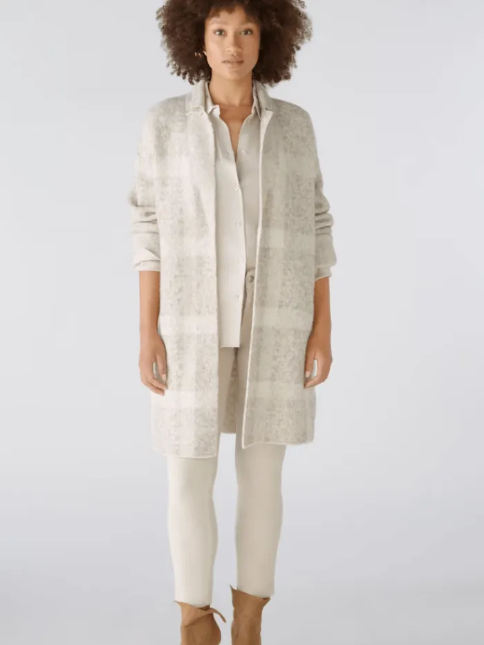 oui_womens_wool_blend_kni_3.webp Oui Coats And Jackets | Luxury Gifts^Women's Wool Blend Knitted Checked Coat 88938 Col 0811