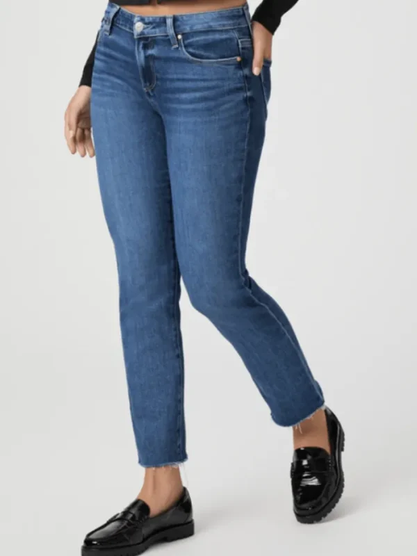 Paige Denim | Luxury Gifts^AMBER Raw Hem Straight Leg Jeans 6938E77 B701 Col Acapella