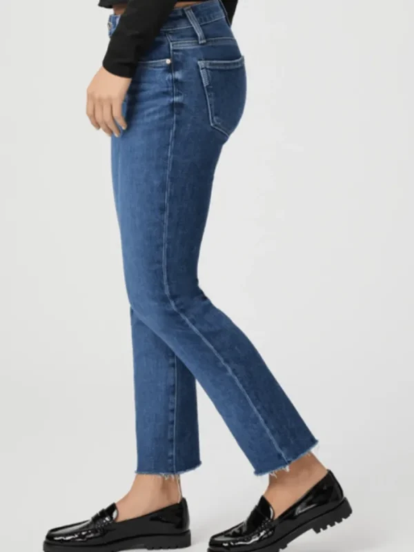 Paige Denim | Luxury Gifts^AMBER Raw Hem Straight Leg Jeans 6938E77 B701 Col Acapella