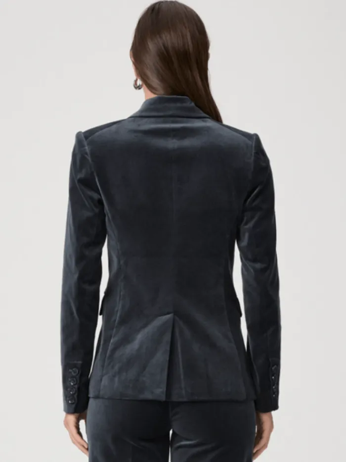 paige_malbec_blue_velvet__1.webp Paige Coats And Jackets | Party Wear^MALBEC Blue Velvet Double Breasted Blazer 8253J27-B849