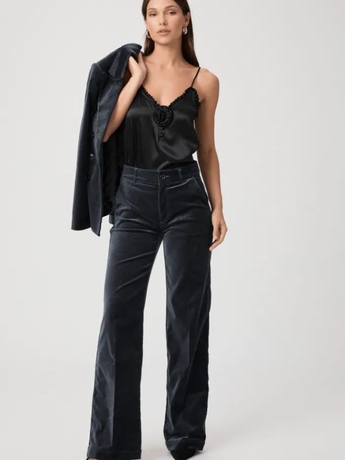 paige_sasha_blue_velvet_w_2.webp Paige Party Wear | Trousers^SASHA Blue Velvet Wide Leg Trousers 7165J27-B849