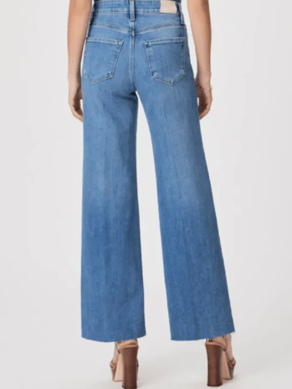 Paige Denim | Party Wear^Women's ANESSA 31" Wide Leg Blue Jean With Raw Hem 8902E77-B579