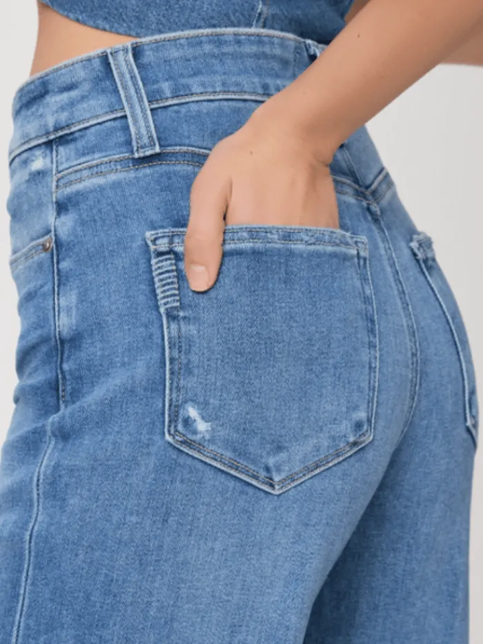 paige_womens_anessa_quot__4.webp Paige Denim | Party Wear^Women's ANESSA 31" Wide Leg Blue Jean With Raw Hem 8902E77-B579