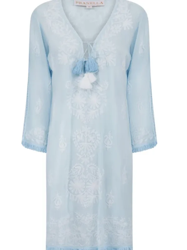 Pranella Dresses | Beachwear^Women's AGGIE Dress In Sky Blue And White
