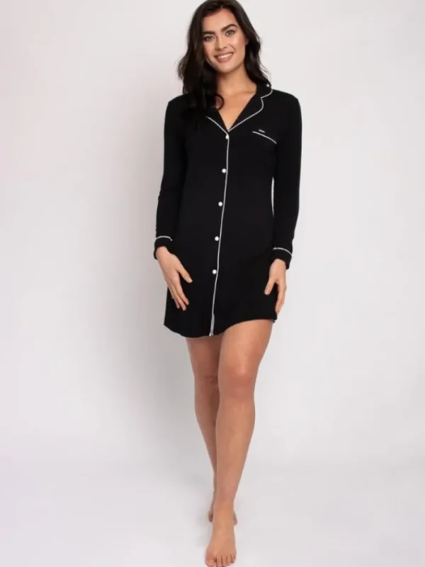 Pretty You London Gifts Under £50^T Bamboo Collection Black Nightshirt