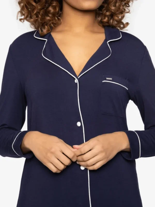 Pretty You London Gifts Under £50 | Gift Sale^T Bamboo Collection Navy Nightshirt