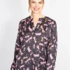 Primrose Park London Tops | Gifts Under £50^Primrose Park T London Sandy Open Shirt Dragonfly 01 Pink On Black