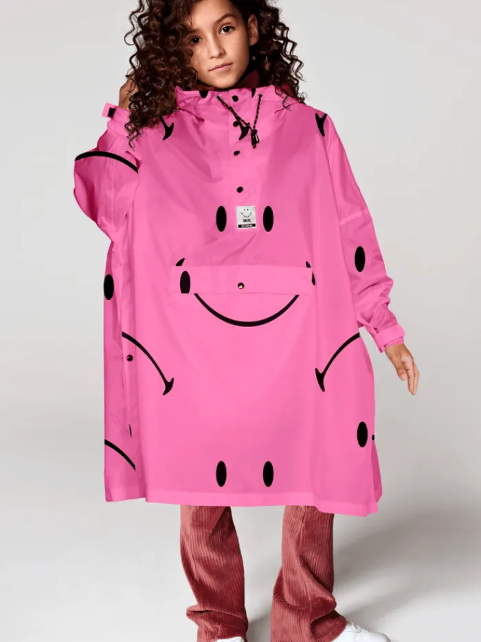 rainkiss_classic_smile_x__0.webp Rain Kiss Coats And Jackets | Ponchos And Wraps^RainKiss Classic Smile X Smiley Pink Poncho Kids