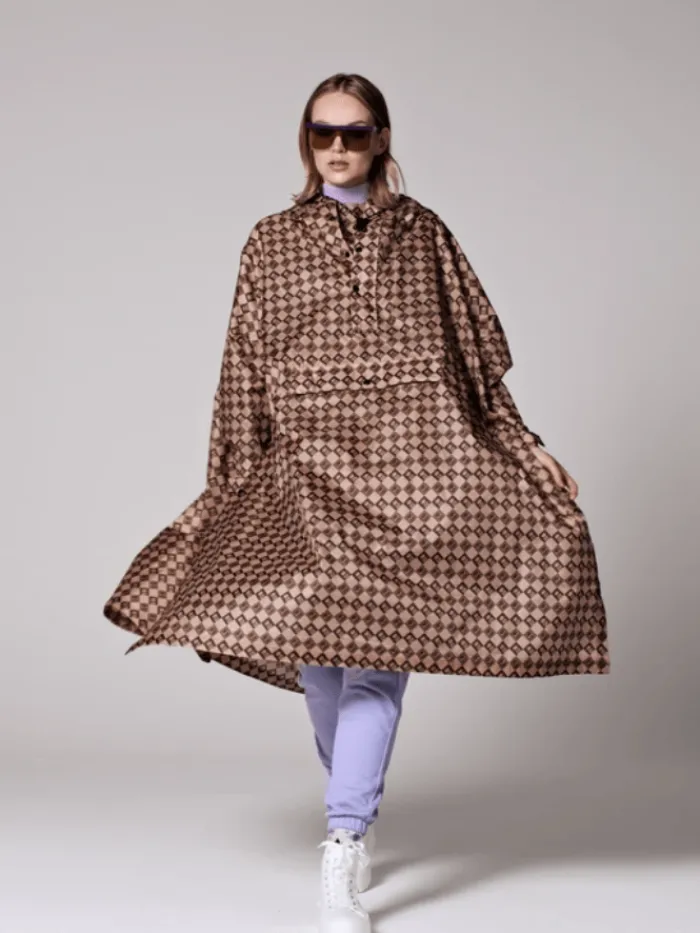 rainkiss_damier_rain_ponc_1.webp Rain Kiss Coats And Jackets | Ponchos And Wraps^RainKiss Damier Rain Poncho