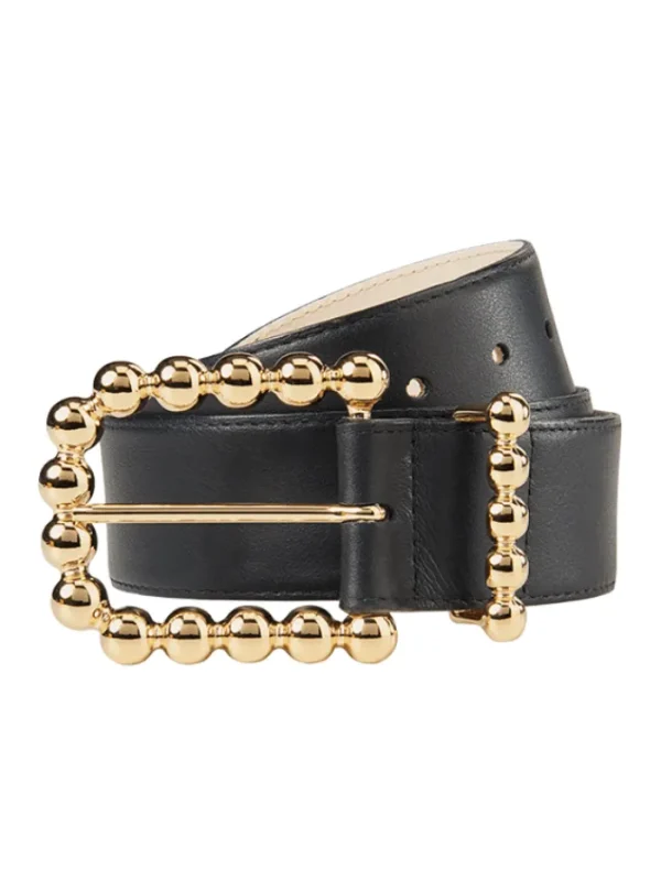 Izzi of Baslow Gifts Under £50^Riani Black Leather Belt With Gold Beads 339040-9551