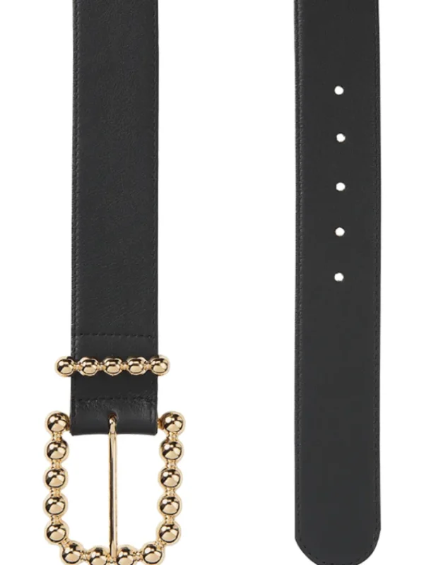 Izzi of Baslow Gifts Under £50^Riani Black Leather Belt With Gold Beads 339040-9551