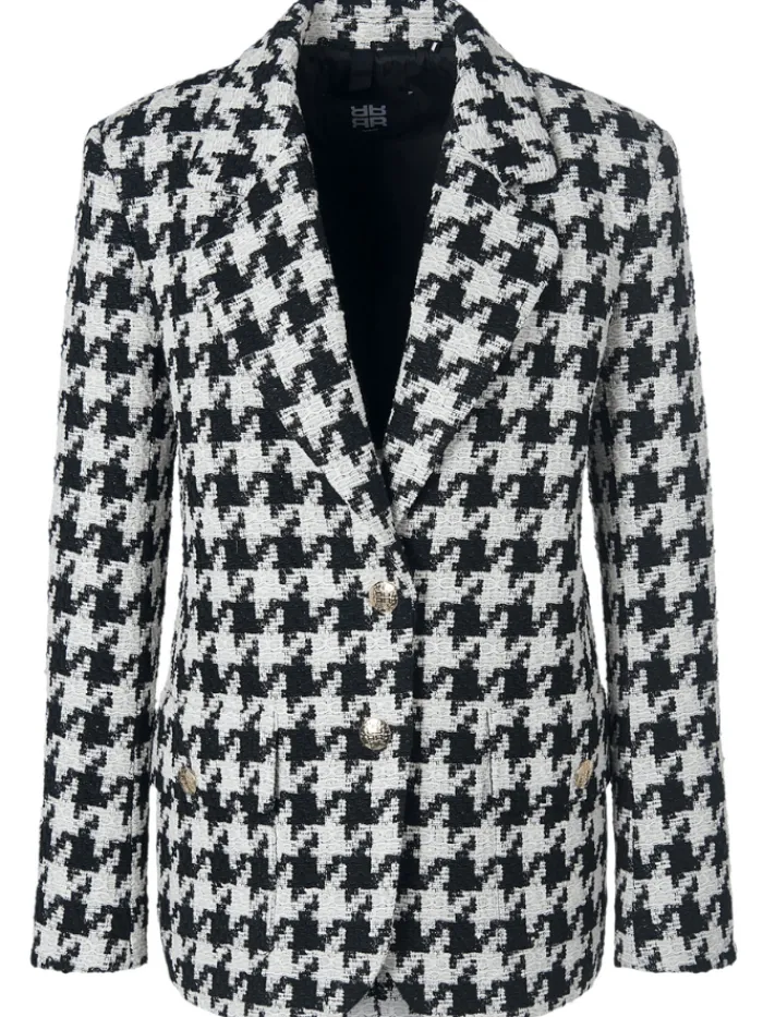 riani_black_patterned_gia_0.webp Riani Coats And Jackets | Luxury Gifts^Black Patterned Giant Houndstooth Blazer 381750 4179 Col 987