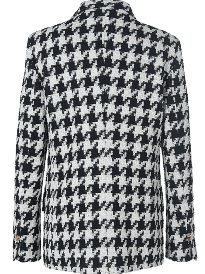 riani_black_patterned_gia_1.webp Riani Coats And Jackets | Luxury Gifts^Black Patterned Giant Houndstooth Blazer 381750 4179 Col 987