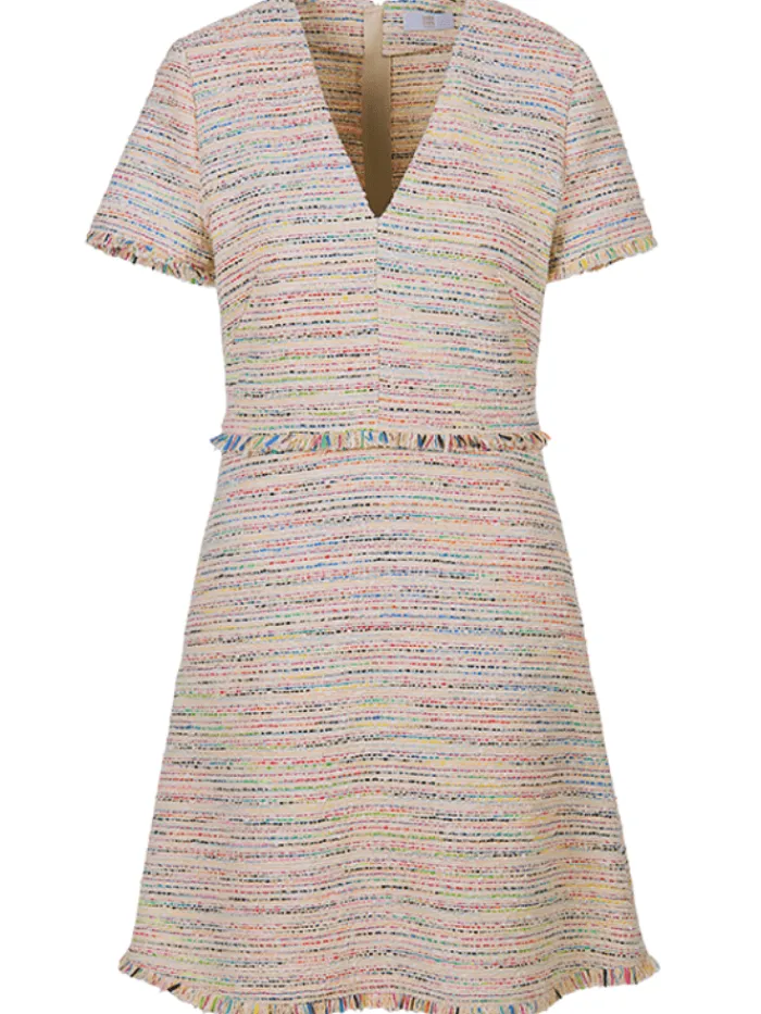 riani_sandy_tweed_mini_dr_0.webp Riani Dresses | Gifts Under £250^Sandy Tweed Mini Dress 446940 4247 Col 862
