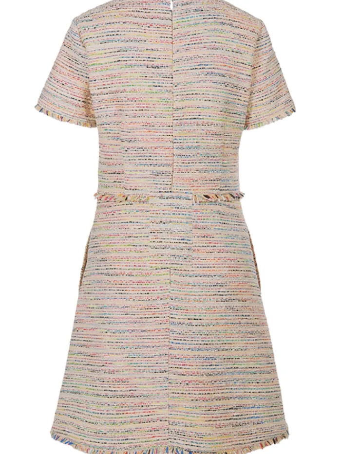 riani_sandy_tweed_mini_dr_2.webp Riani Dresses | Gifts Under £250^Sandy Tweed Mini Dress 446940 4247 Col 862