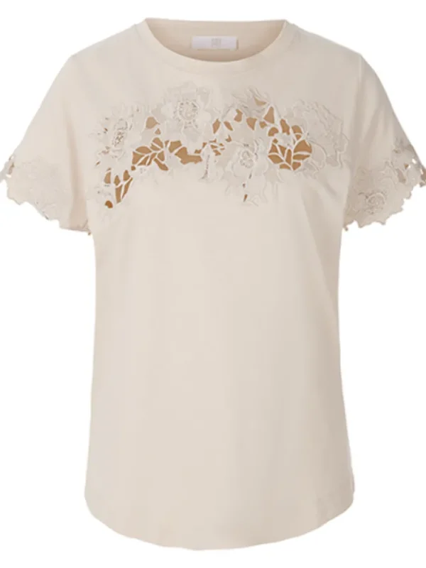 Riani Sweatshirts And T-Shirts | Tops^Short Sleeve Champagne Top With Cutwork Embroidery 448505 7909 C