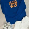 SAY IT WITH SONGS Sweatshirts And T-Shirts | Tops^T 'Go Your Own Way' Cobalt Blue Sweatshirt
