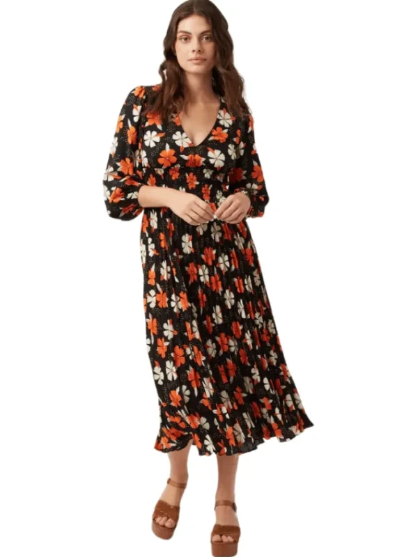 Traffic People Dresses | Gifts Under £50^Aurora Black Floral Printed Dress FFS11868001