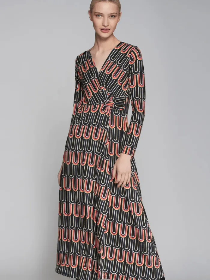 vilagallo_amelia_black_mu_1.webp Vilagallo Dresses | Gifts Under £100^AMELIA Black Multi Patterned Wrap Dress 31922