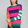 Vilagallo Knitwear | Gifts Under £250^FABIOLA STRIPE Multicolour Striped Round Neck Jumper 31522